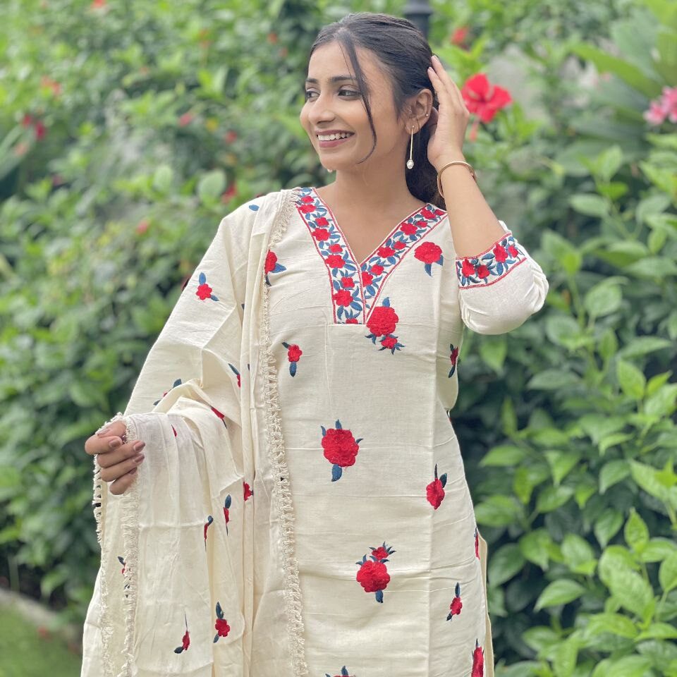 Kurti pants set with dupatta