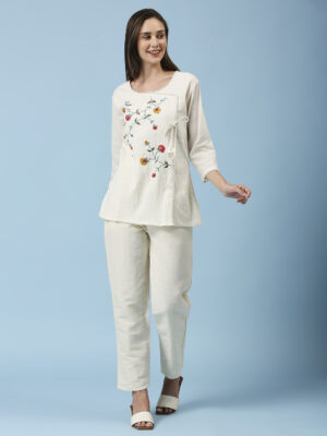 Orange and Yellow Flower Designer Co-Ord Set