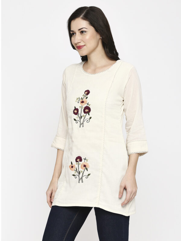 Maroon Flower Designer Top - Image 2