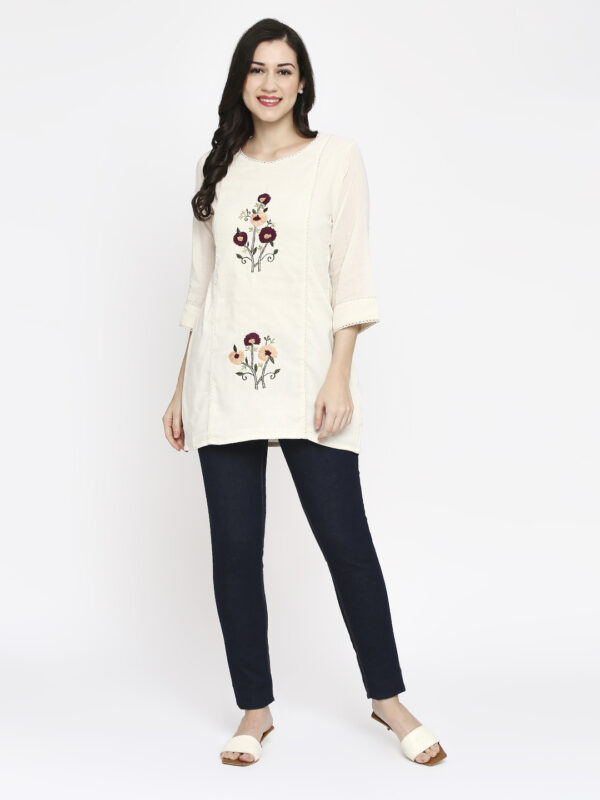 Maroon Flower Designer Top - Image 6