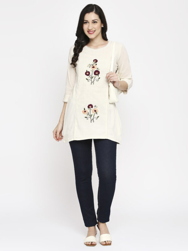 Maroon Flower Designer Top - Image 7