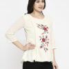 Embroidered Pure Cotton Khadi Tunic - Image 3