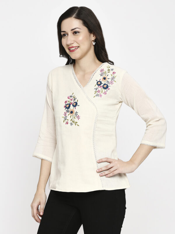 Pure Cotton Khadi Embroidered Tunic - Image 2