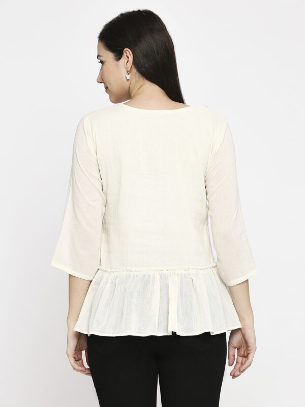 Pure Cotton Khadi Embroidered Tunic - Image 4