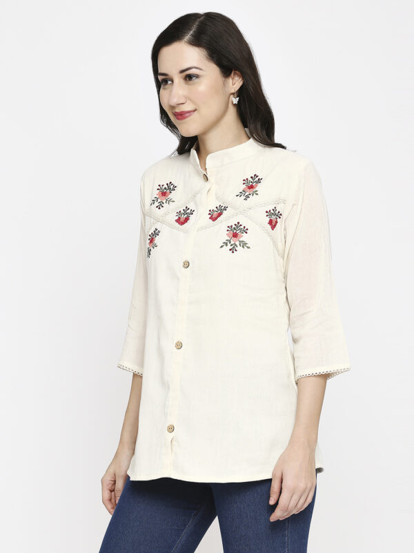 Handcrafted Pure Cotton Khadi Top - Image 2