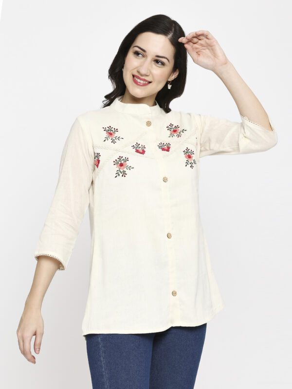 Handcrafted Pure Cotton Khadi Top - Image 3