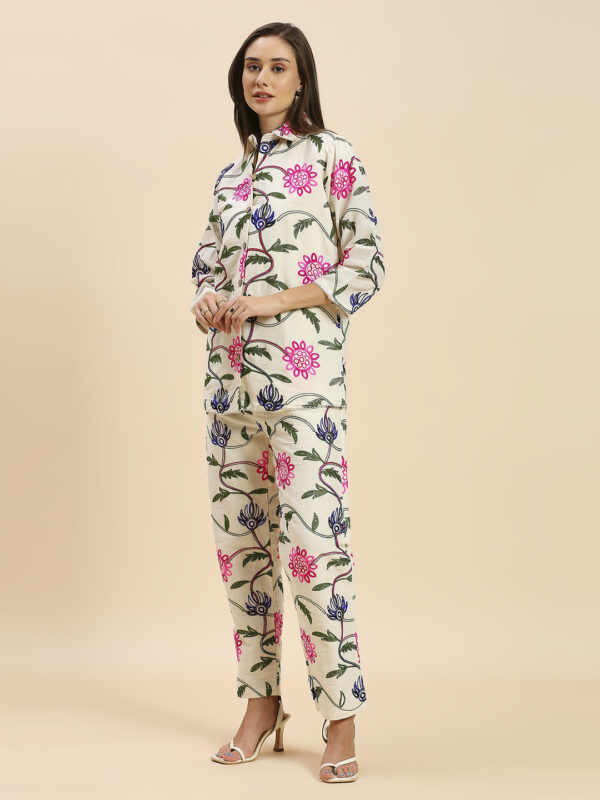 Khadi Cotton Pink Colorful Designer Co Ord Set - Image 2