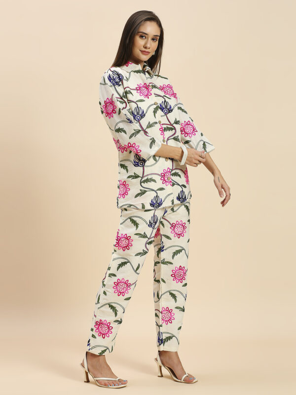 Khadi Cotton Pink Colorful Designer Co Ord Set - Image 3