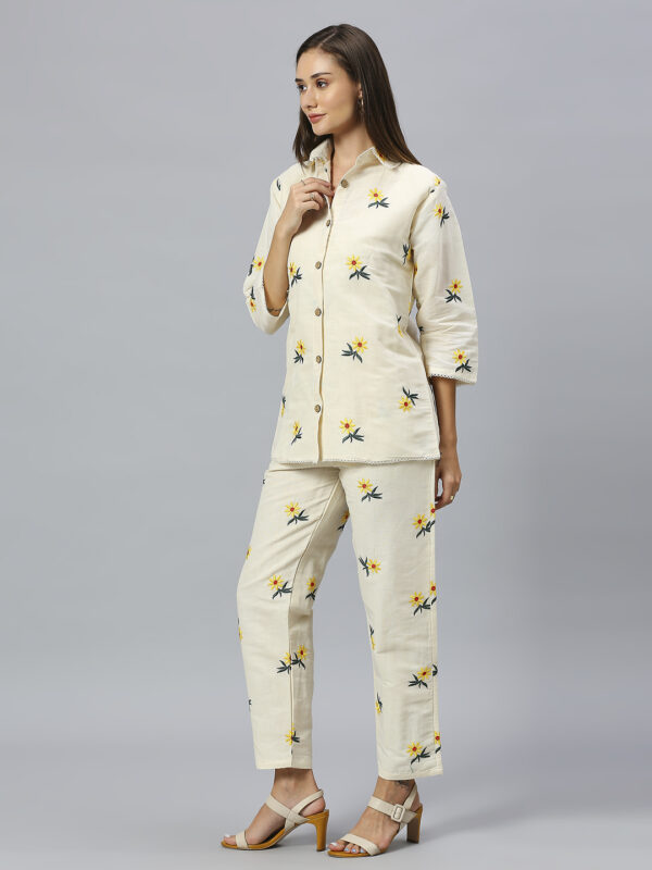 Khadi Cotton Yellow Sunflower Co-ord Set - Image 2