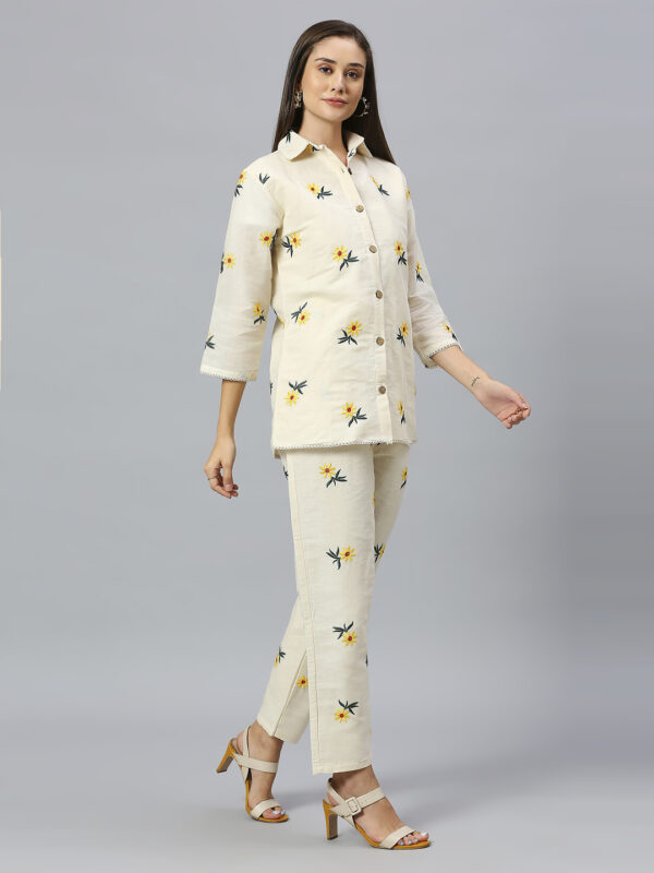 Khadi Cotton Yellow Sunflower Co-ord Set - Image 3