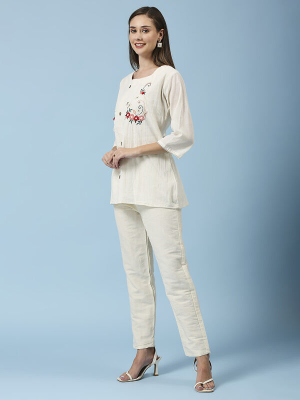 Red Round Flower Designer Co-ord Set - Image 2