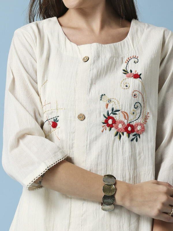 Red Round Flower Designer Co-ord Set - Image 5