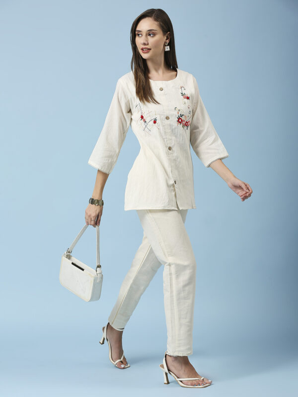 Red Round Flower Designer Co-ord Set - Image 6