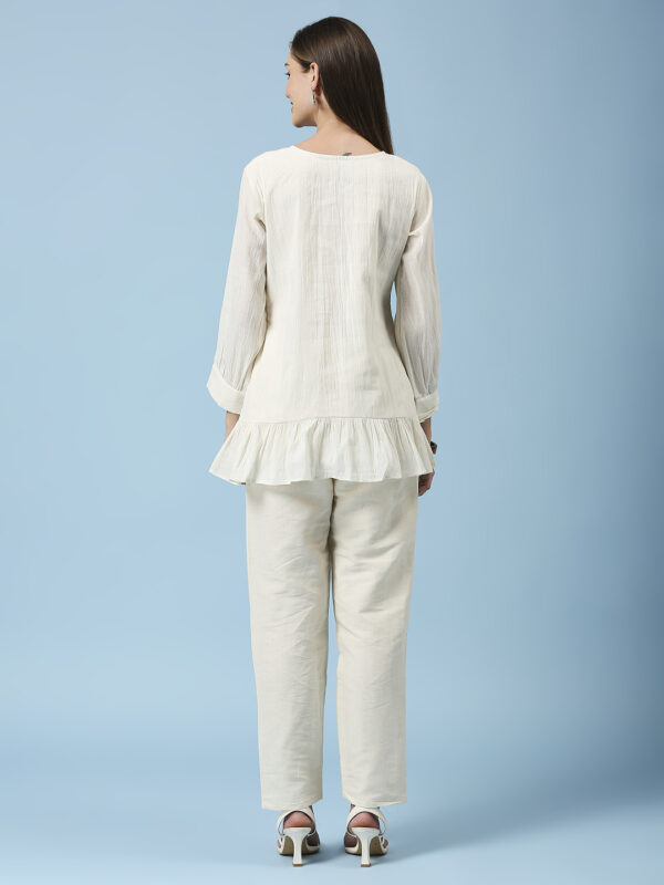 Elegant Embroidered Khadi Co-ord Set - Image 4