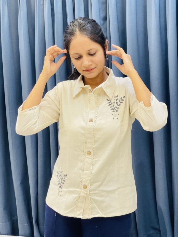 Pure Cotton Khadi Designer Collar Neck Shirt