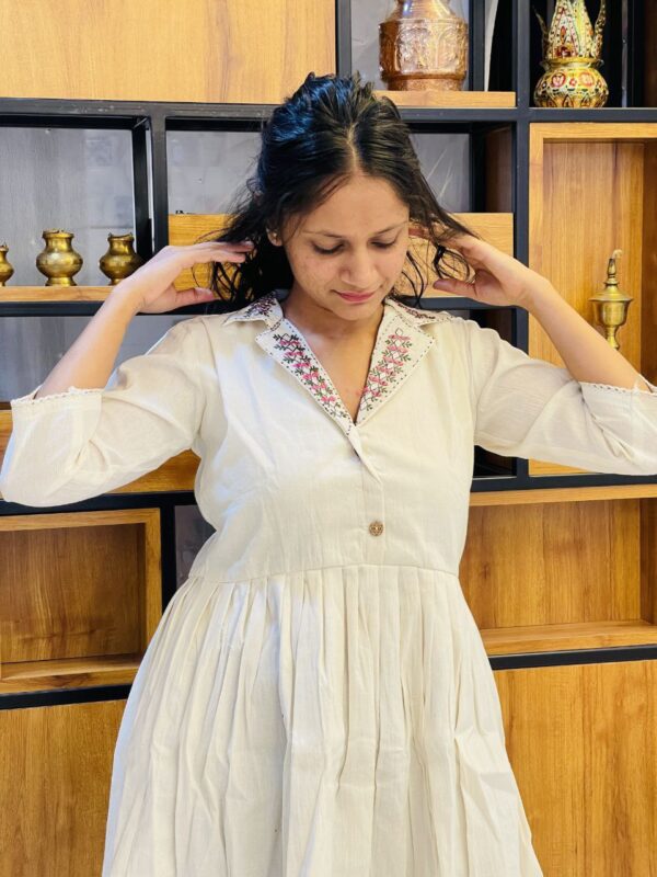 Elegant Mirror Work Collar Designer Top - Image 5