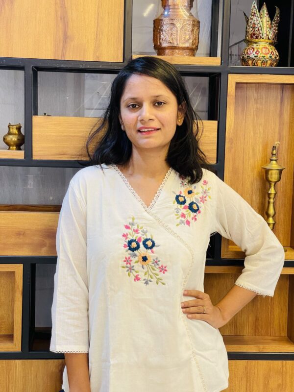 Khadi Cotton V-Neck Fancy Top - Image 6