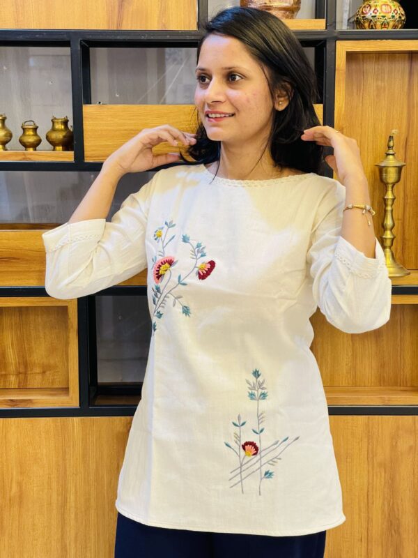Flower Designer Khadi Tunic