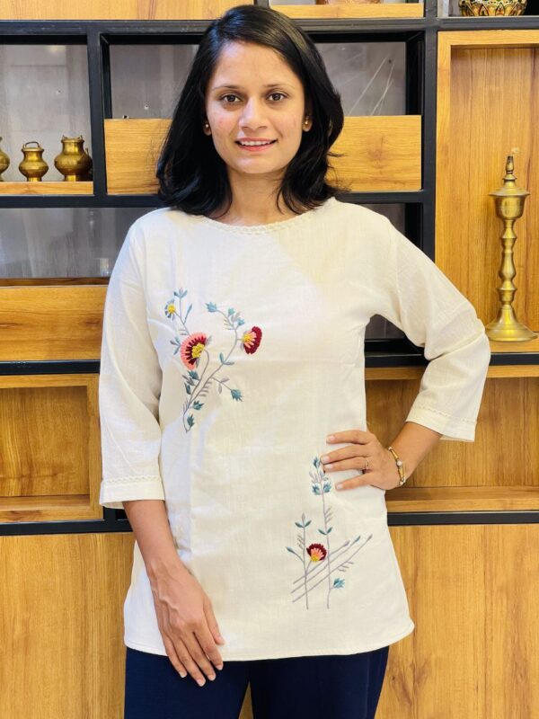 Flower Designer Khadi Tunic - Image 3
