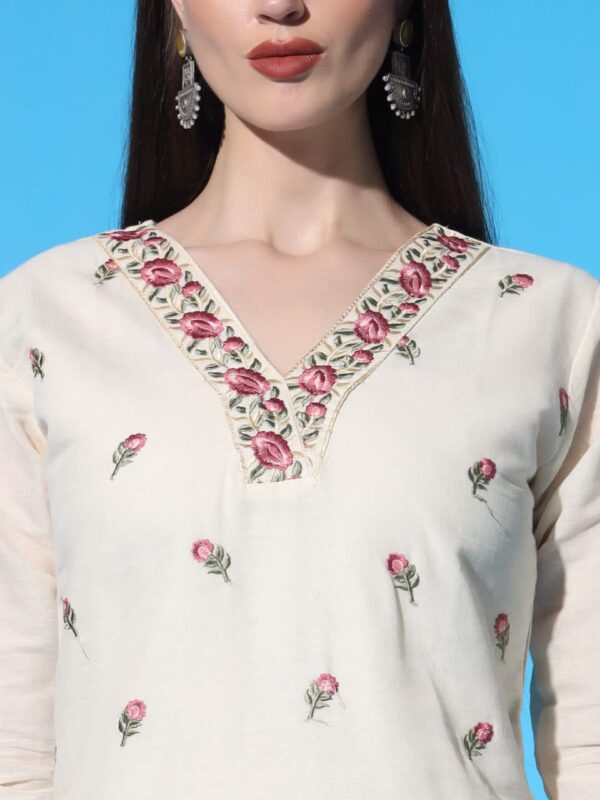 Khadi Pure Cotton Elegance Kurti Pant And Duppta Set - Image 6