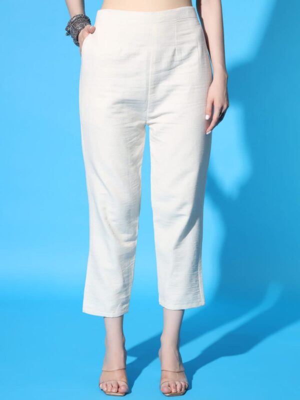 Khadi Cotton Hand Work Kurti Pant and Dupatta Set - Image 9