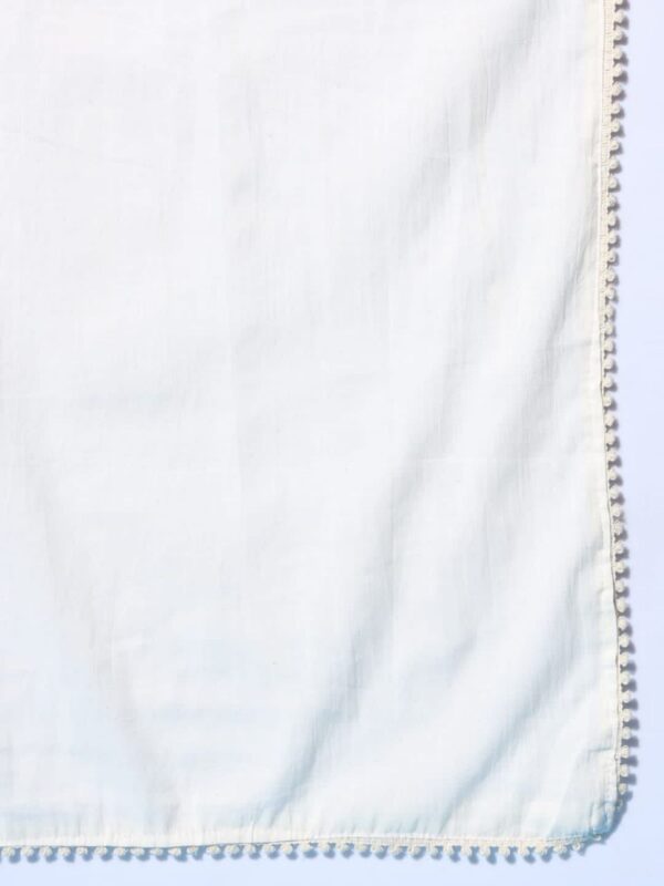 Handcrafted Khadi Cotton Kurti Pant With Duppta Set - Image 5