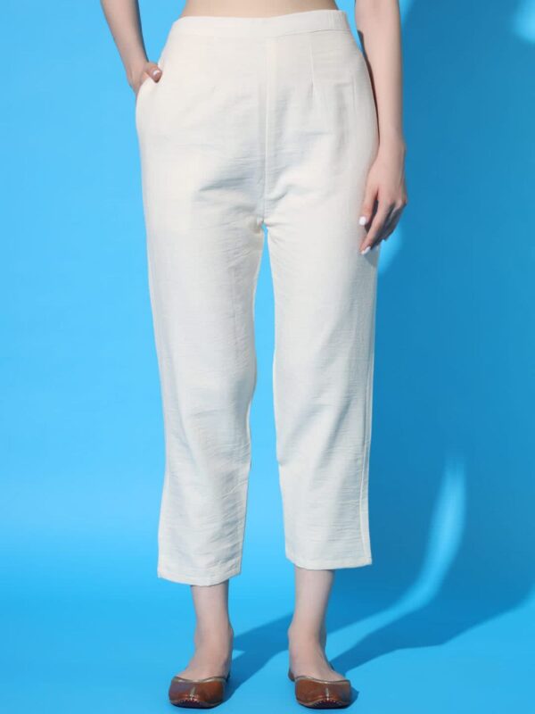 Khadi Cotton Hand Work Kurti Pant and Dupatta Set - Image 4