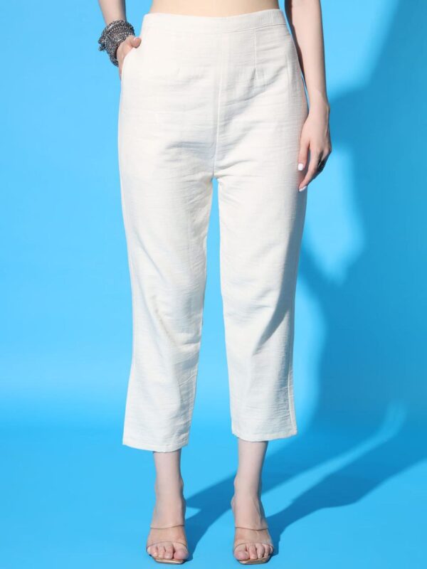 Handcrafted Khadi Cotton Kurti Pant With Duppta Set - Image 6