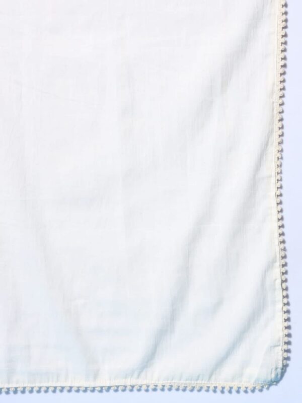 Colorful Handwork Khadi Cotton Kurti Pant and Dupatta Set - Image 8