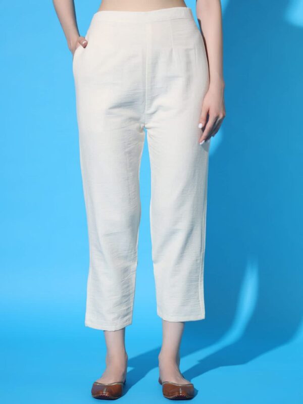 Flower Desgin Khadi Cotton Kurti Pant With Duppta  Set - Image 7