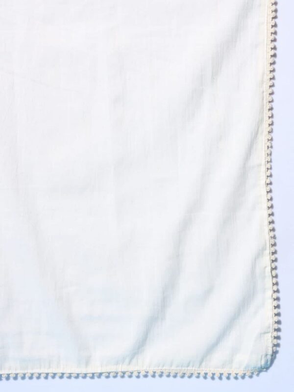 Flower Desgin Khadi Cotton Kurti Pant With Duppta  Set - Image 8