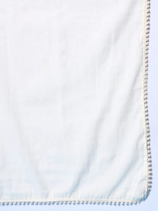 New Launching Cotton Khadi Embroidered Kurti Pant And Dupta Set - Image 3