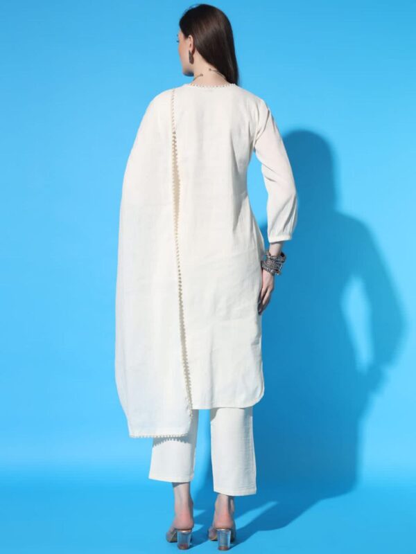 Exclusive Pure Cotton Khadi Embroidered Dress - Image 5