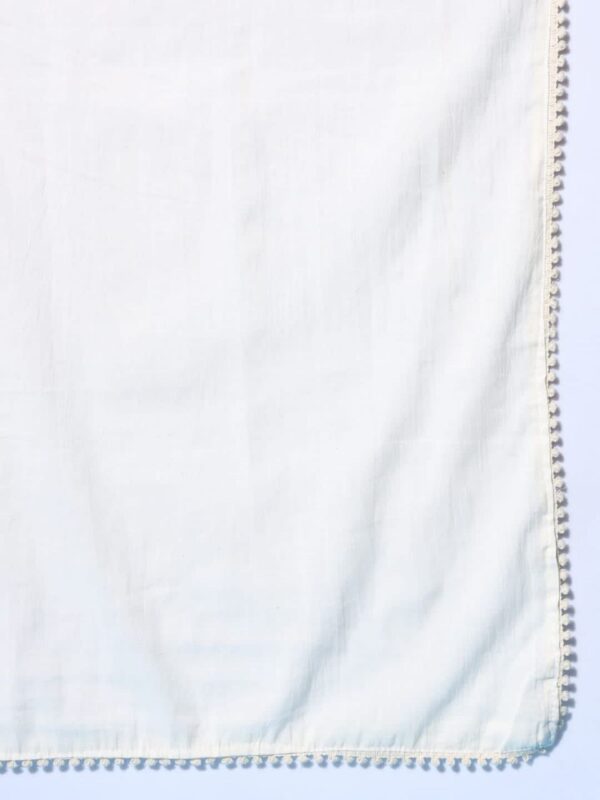 Elegance in Khadi Embroidered Cotton Kurti Pant And Duppta Set - Image 5