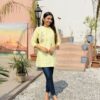 Breathable Yellow Khadi Cotton Top - Image 2