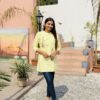 Breathable Yellow Khadi Cotton Top - Image 4