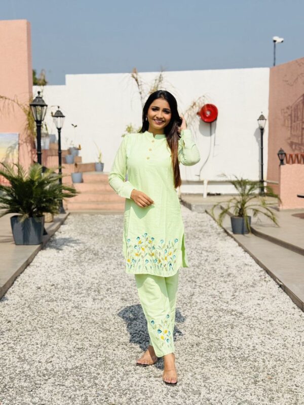 New Arrival Special Wedding Season Collection Colorful Pista Green Co-ord Sets - Image 4