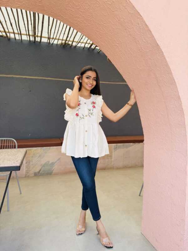 Elegant Embroidered Cotton Top