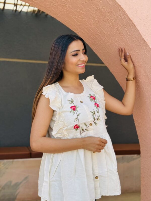 Elegant Embroidered Cotton Top - Image 2