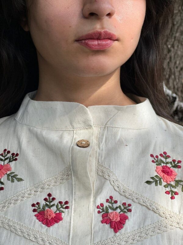 Handcrafted Elegance Khadi Cotton Top - Image 2