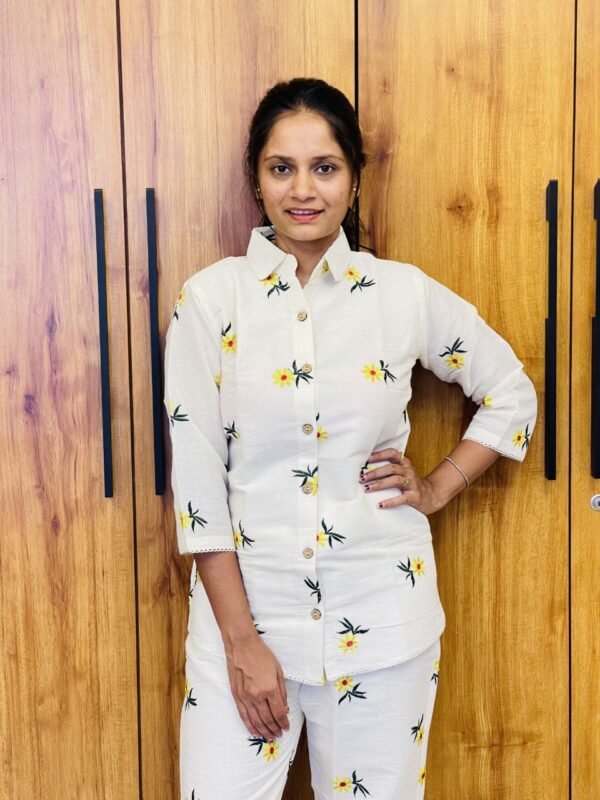 Yellow Flower Designer Blouse - Image 3