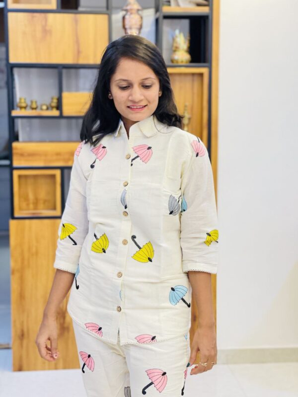 Khadi Cotton Umbrella Design Co Ord Set - Image 3