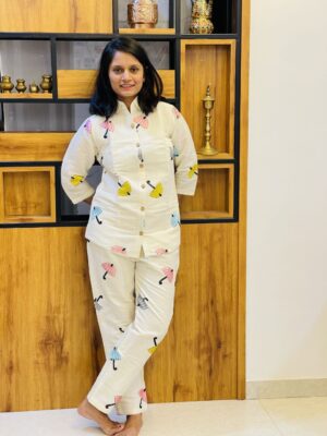 Khadi Cotton Umbrella Design Co Ord Set
