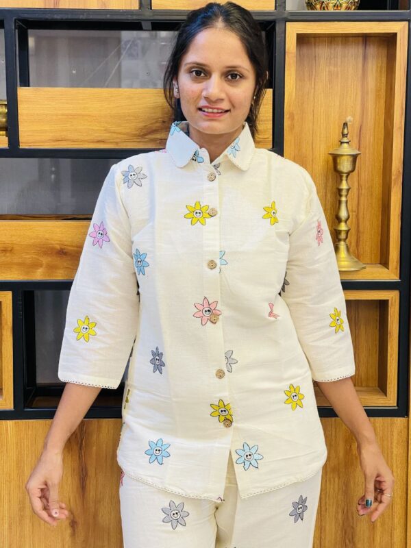 Pure Cotton Khadi Embroidered Co-ord Set - Image 5