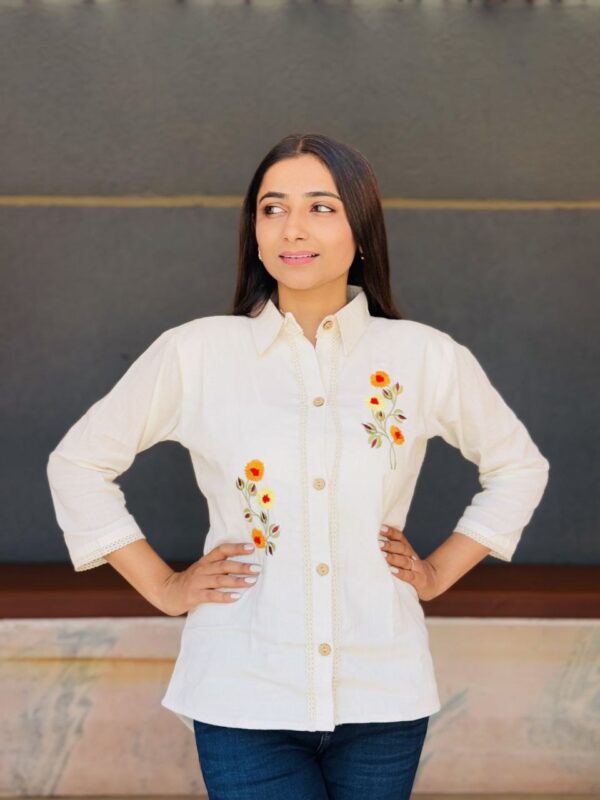 Sunshine Yellow Khadi Cotton Shirt - Image 4