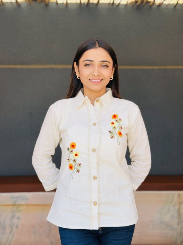 Sunshine Yellow Khadi Cotton Shirt - Image 5