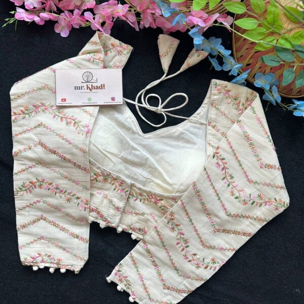 Pure Camric Khadi Cotton Fabric Desginer Blouse - Image 2
