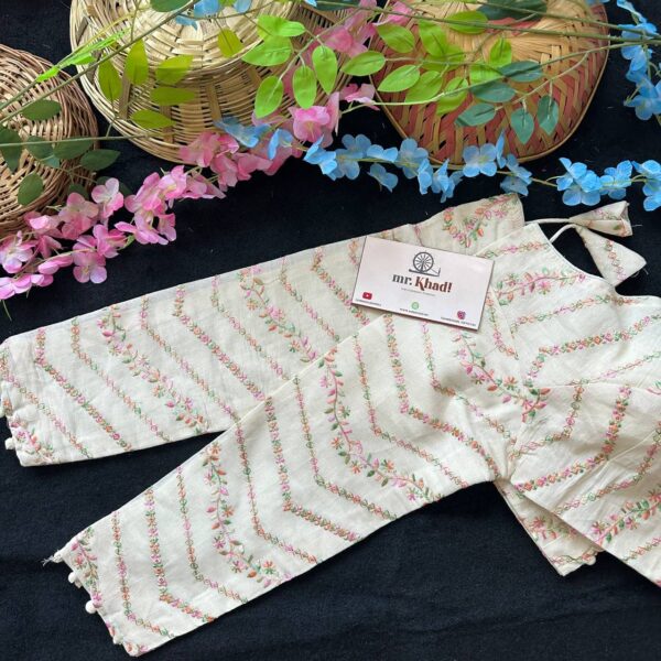 Pure Camric Khadi Cotton Fabric Desginer Blouse - Image 4