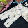 Pure Camric Khadi Cotton Blue Flower Designer Blouse - Image 2