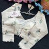 Pure Camric Khadi Cotton Blue Flower Designer Blouse - Image 3